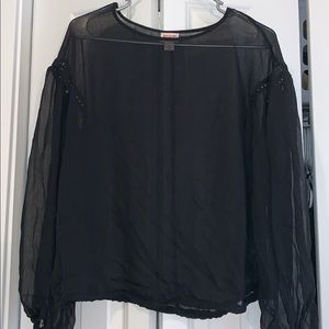 sheer black top
